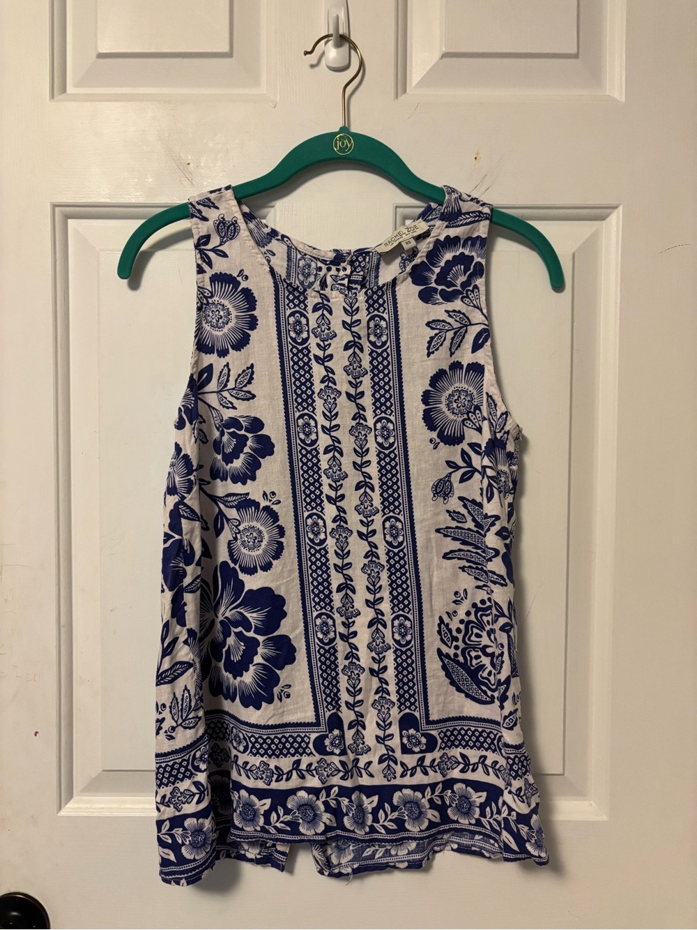 Rachel Zoe Blue and White Floral Tank Top Size XS Extra Small